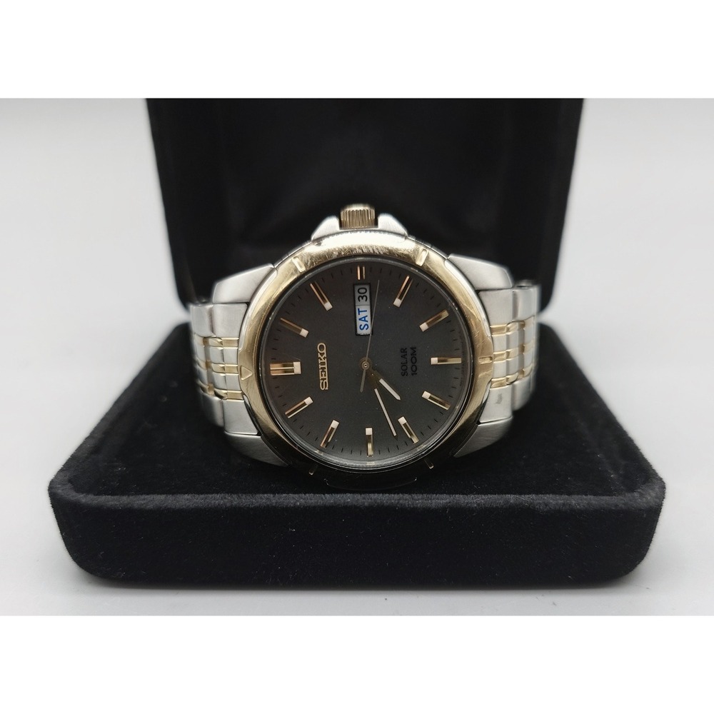 Seiko Solar 100M Two-Tone Watch V158-0AD0 [GNH018557]